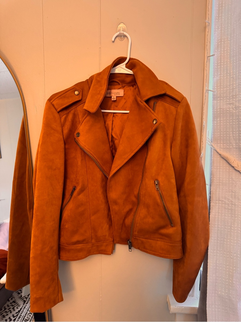 Philosophy Brown Suede Moto Jacket